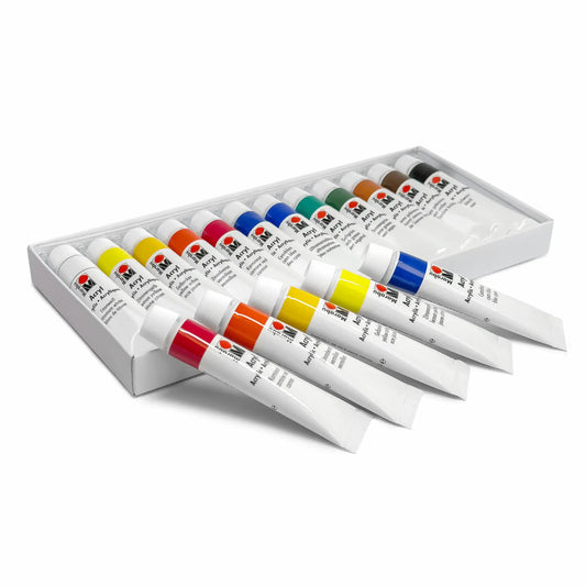 Klassische Acrylfarben zum Bemalen von lufttrocknendem Ton